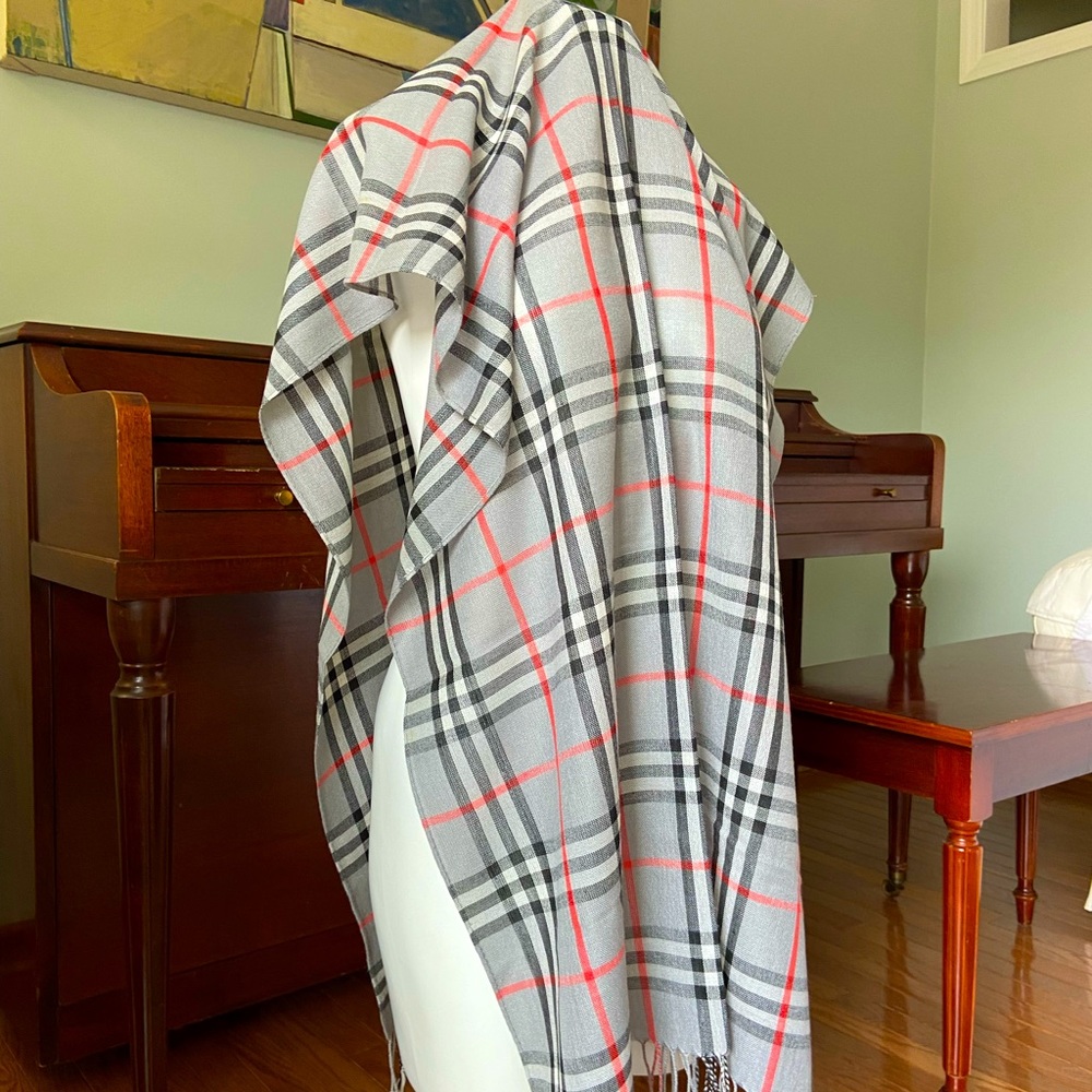 Thin Plaid Scarf - Picture 3 of 3